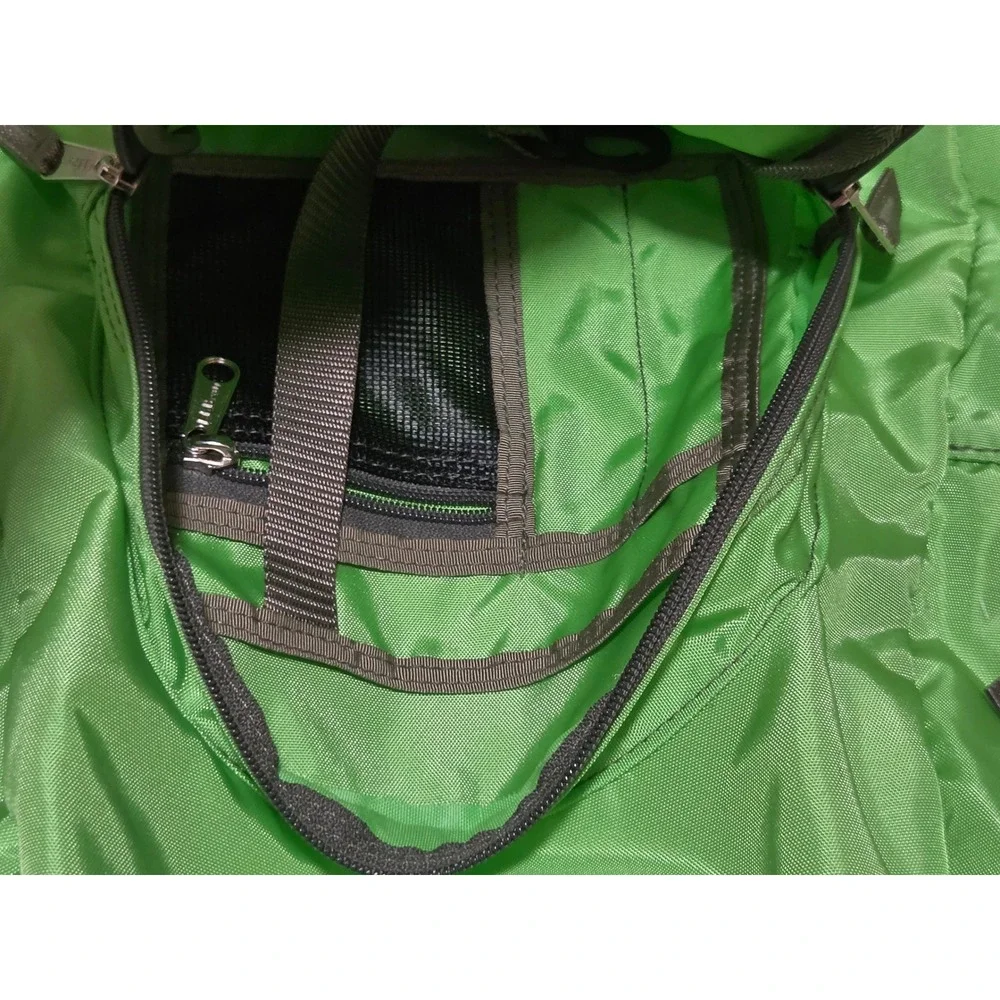 LL Bean Kids Backpack Lime Green Reflective Stripe Nylon School Bag 0YP84 Retro